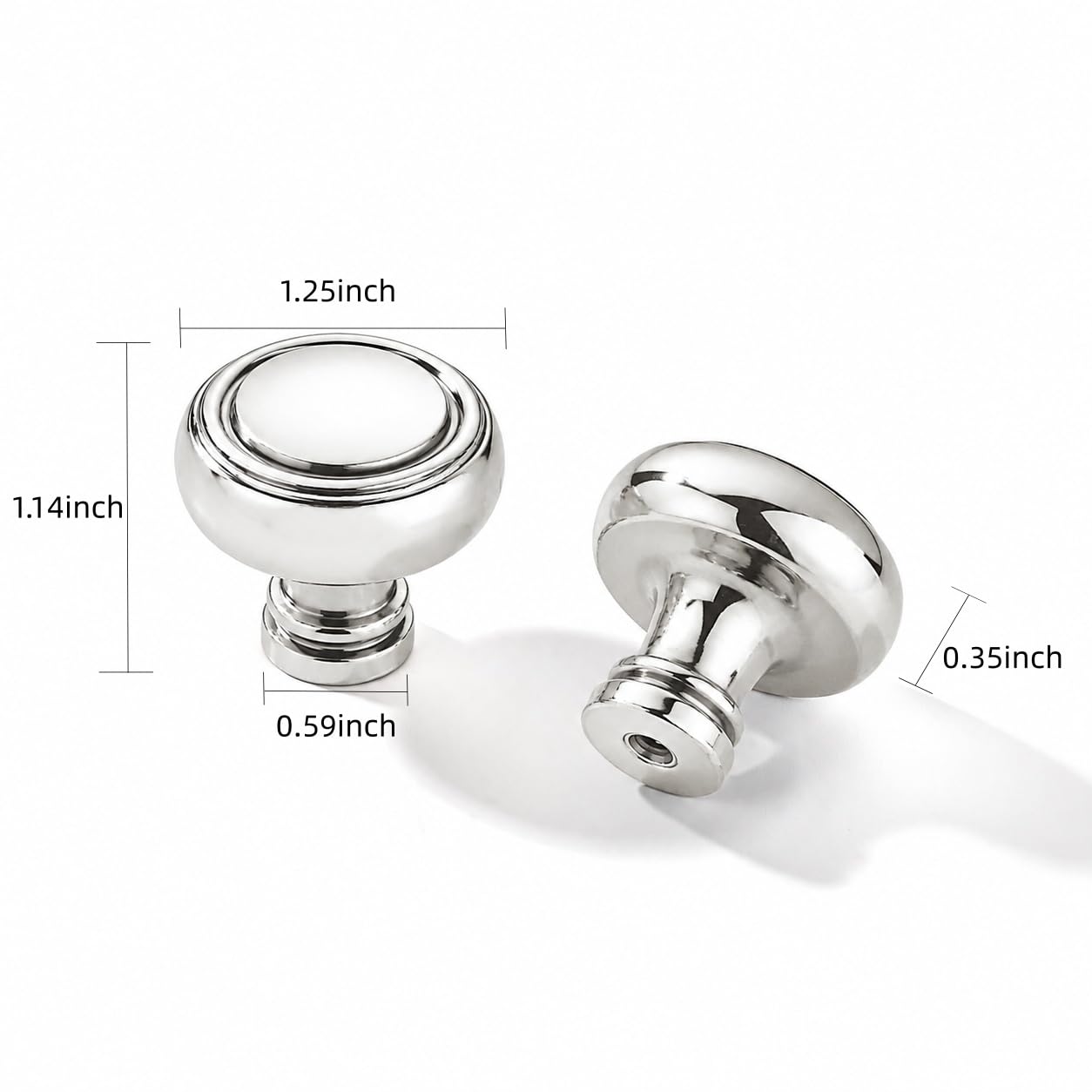 Round Polished Nickel Cabinet Knob - 482, 1-1/4 in (32 mm) — KHTUMEWARE