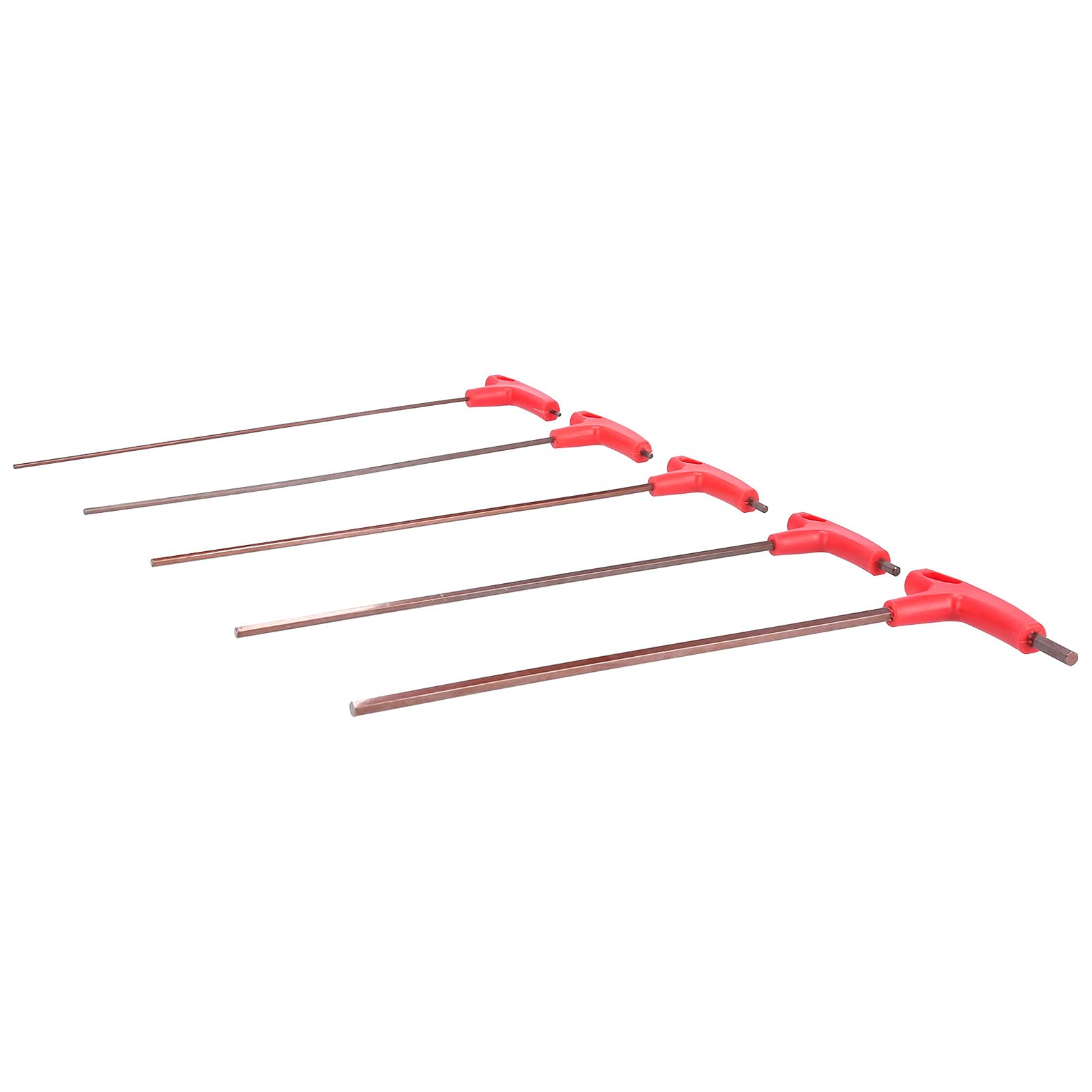 Set di chiavi a brugola con impugnatura a T, 5 pezzi, kit di chiavi a brugola con impugnatura lunga in acciaio legato S2 e testa piatta per riparazioni meccaniche, macchine CNC e m