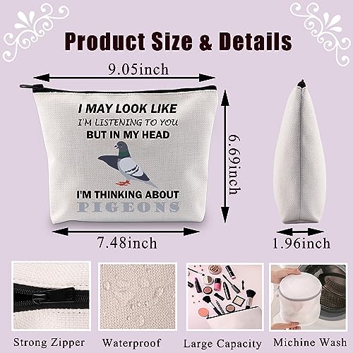 PLITI Pigeon Makeup Bag Pigeon Lover Gift I Might Look Like Listening to You But in My Head I'm Thinking About Pigeons Gift (My Head PigeonU) - Image 2