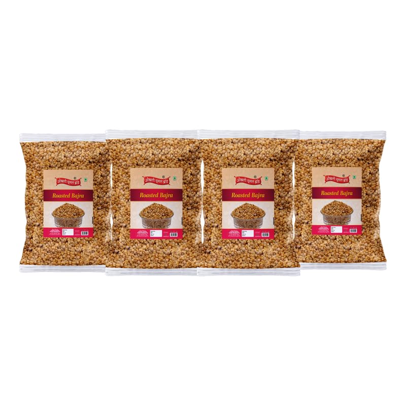 Image of OKHLI MUSAL BRAND Roasted Healthy Munchies | Roasted Bajra Mix Namkeen Snacks for foodie Indians | Diet Namkeen & Snacks High in Protein Bajra Puff Masala Evening Tea Time Roasted Snack-850g*4Pack