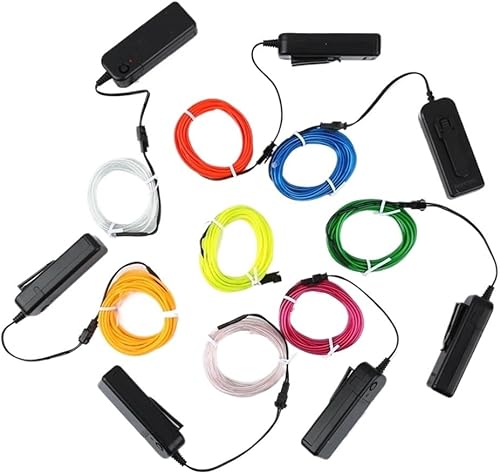 MYLPDZSW HHF - Tiras LED de 164ft alambre EL colorido luz de neón flexible de 164ft 98ft 33ft cable de cinta brillante tira de luces LED para