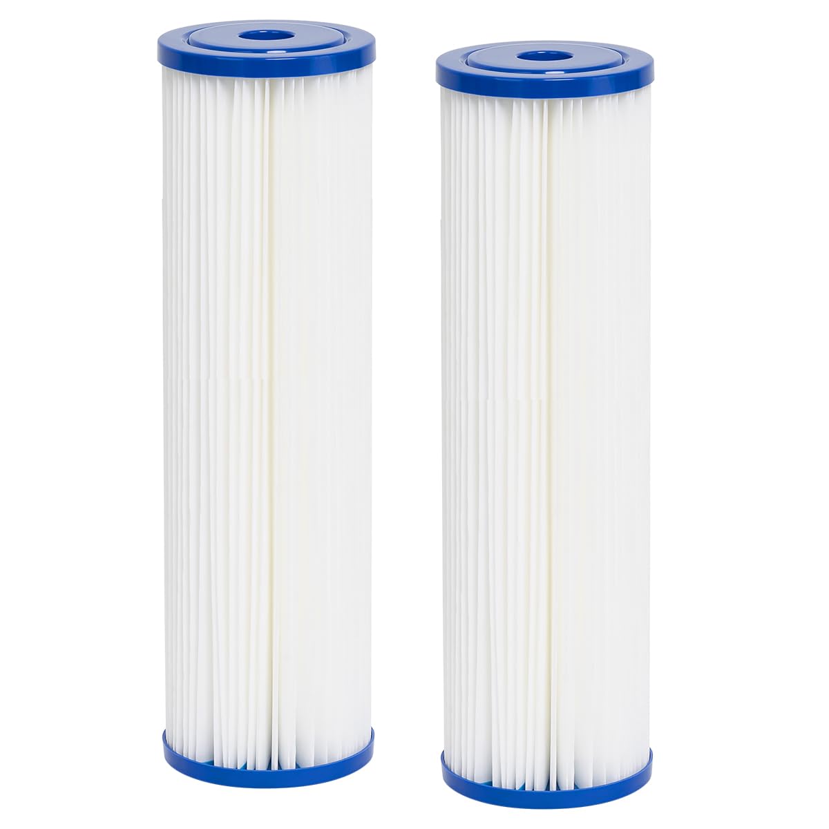 20" x 4.5" filtros sedimentarios plegables para agua de pozo compatible con ECP5-BB, AP810-2, HDC3001, SPC-45-1005, CP5-BB, ECP1-20BB, S1-20BB, S1-20BB, R30-20BB, R30-20BB,2 unidades