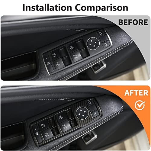 Rahmenverkleidung für Autofenster-Heber, Carbon-Faser, ABS, Rahmenverkleidung, für Benz C Klasse W204 10-14 B-Klasse 12-15 A Klasse 13-14, 5 Stück