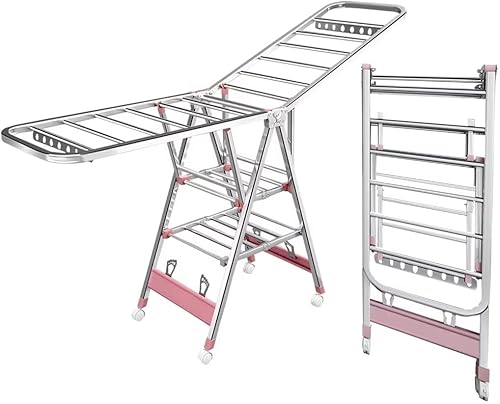 Tendedero plegable para interiores, estante de secado de ropa plegable de 3 niveles, estante de secado independiente, con alas de altura ajustable,
