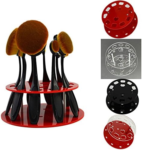 Makeup Brush Holder 10 Grids Toothbrush Oval Makeup Brushes Holder Brush Showing Rack makeup brush Drying display Stand Storage 1 Pcs Random Color