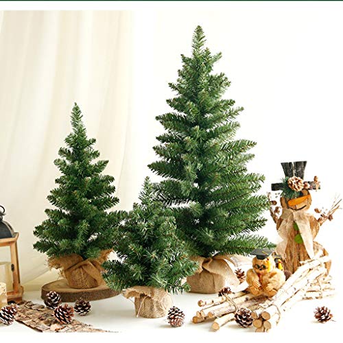 黄麻布ベースとフェイククリスマスツリー、クリスマス卓上DecorativePVCグリーンパインツリー、40センチメートル×30センチメートル（1.3FT×1FT） (Size : 40cm) [3]