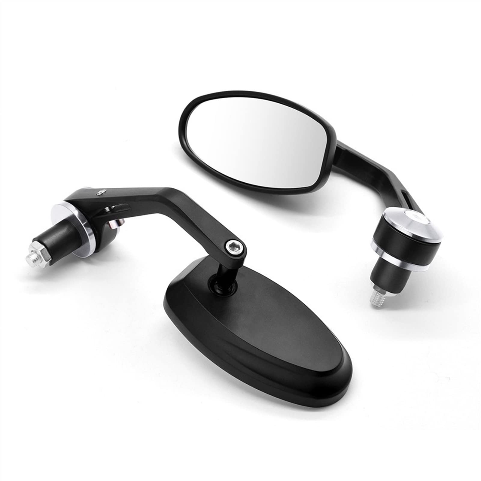Rétroviseur Moto Guidon Anti-Vibration Miroir Latéral CNC Argent