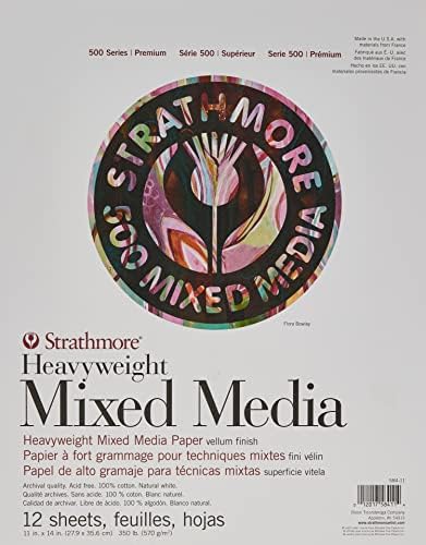 Strathmore 500 Series Heavyweight Mixed Media, Vellum, White, 11"X14"