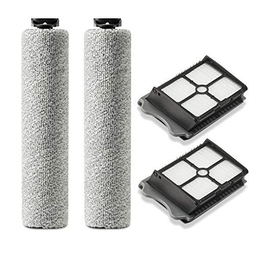 2X Ersatzfilter 2X Bürstenrolle für Tineco Floor ONE S3 und iFloor 3 - Hepa Filter Rolle Bürste Ersatzrolle Ersatzbürste Zubehör Set für