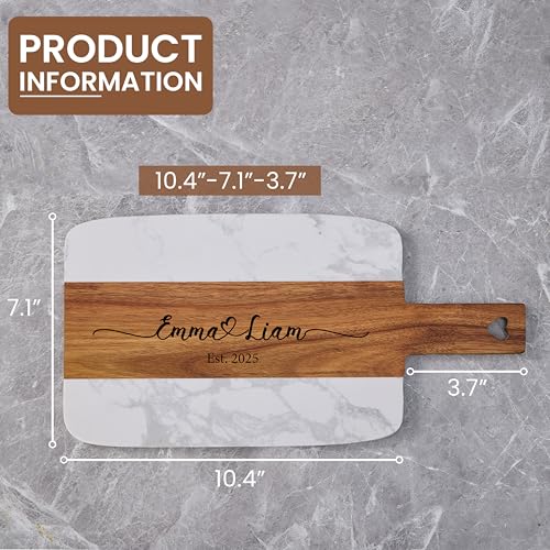 Tabla de cortar rectangular de mármol y madera con posavasos miniatura 4