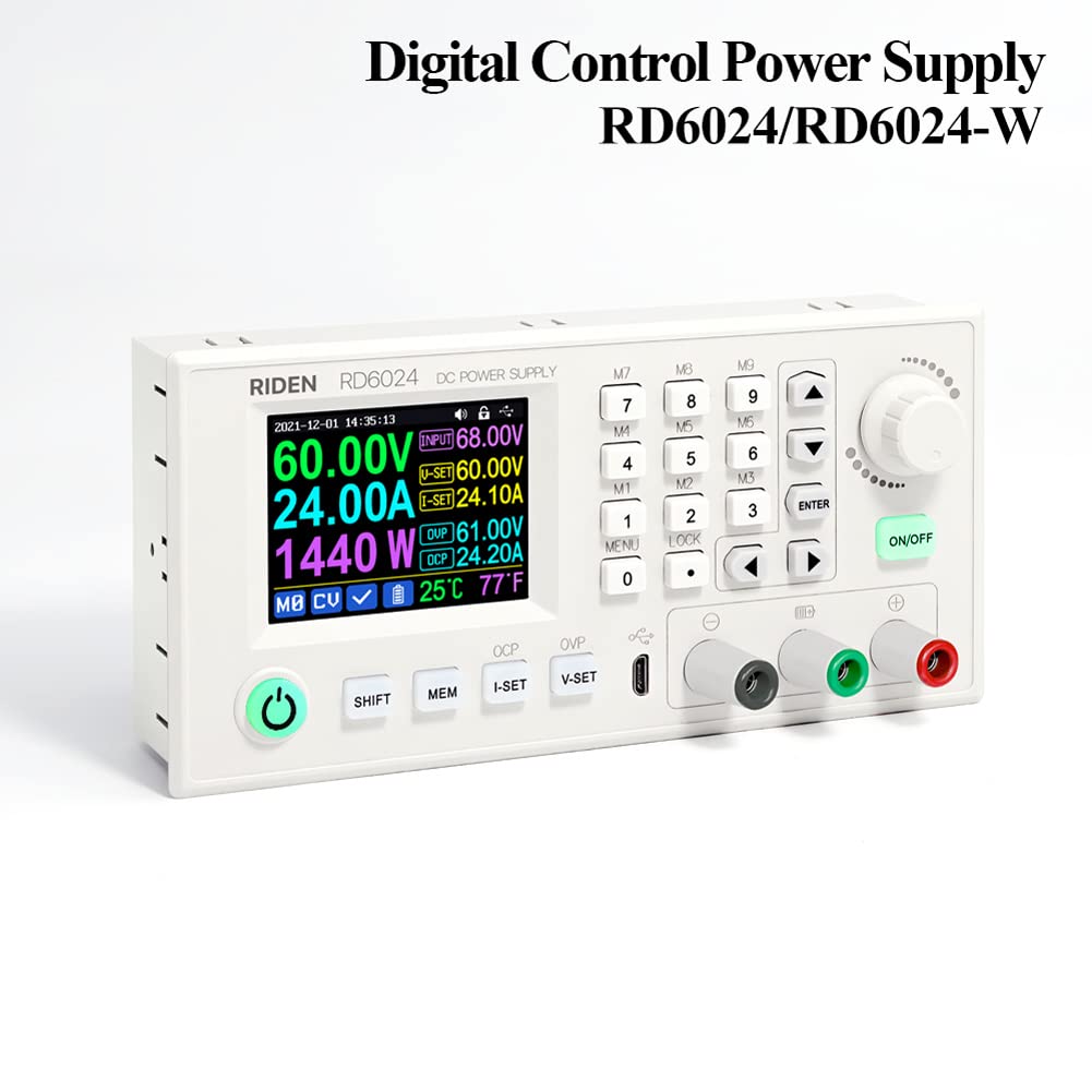 Einstellbare digitale Konstantspannungsstromversorgung 24A 12V 36V 48V 60V 2,4-Zoll-Farbdisplay PC-Softwaresteuerung Mobiltelefon-APP-Steuerung