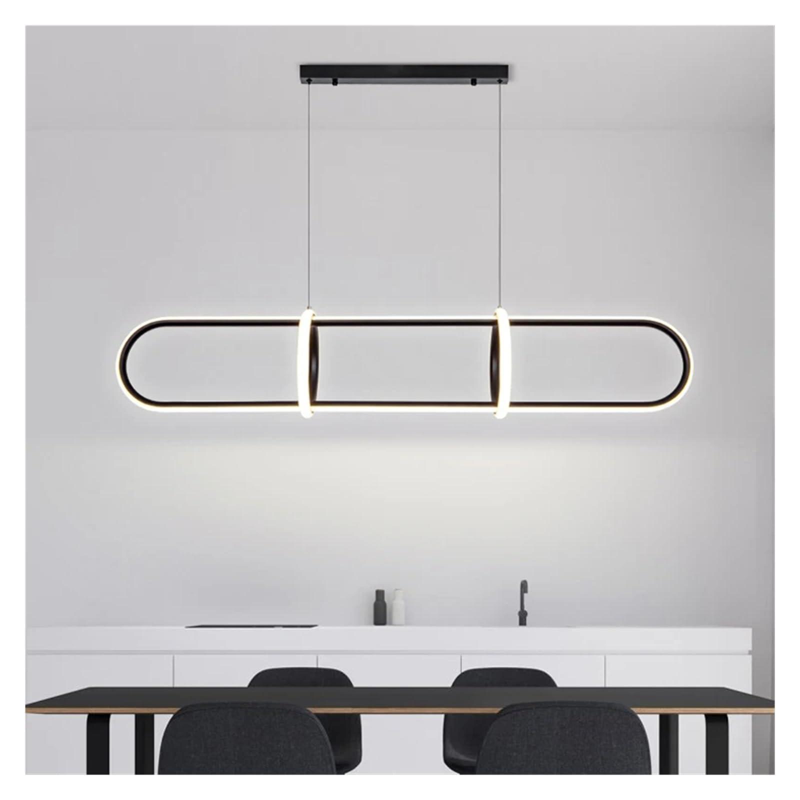 Lustre LED salon et salle à manger moderne avec télécommande pour éclairage intérieur