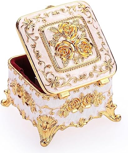Hipiwe Vintage Jewelry Box Enameled Metal