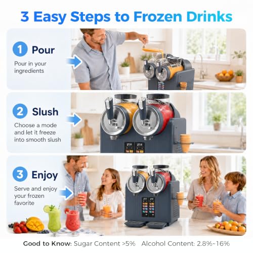 Image of SYINTAO Dual Tank Slushie Machine for home,135oz Soft Serve Ice Cream Maker