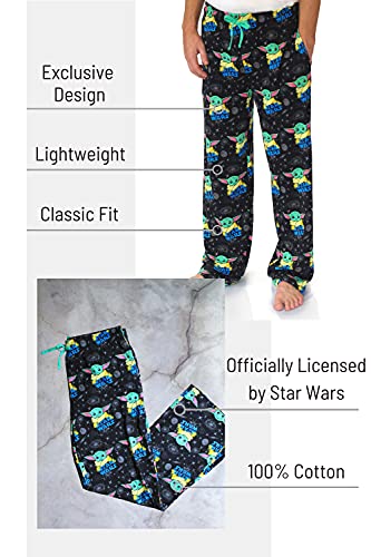 STAR WARS Child Galaxy Grogu Yoda Mandalorian Adult Lounge Sleep Pajama Pants for Men…3