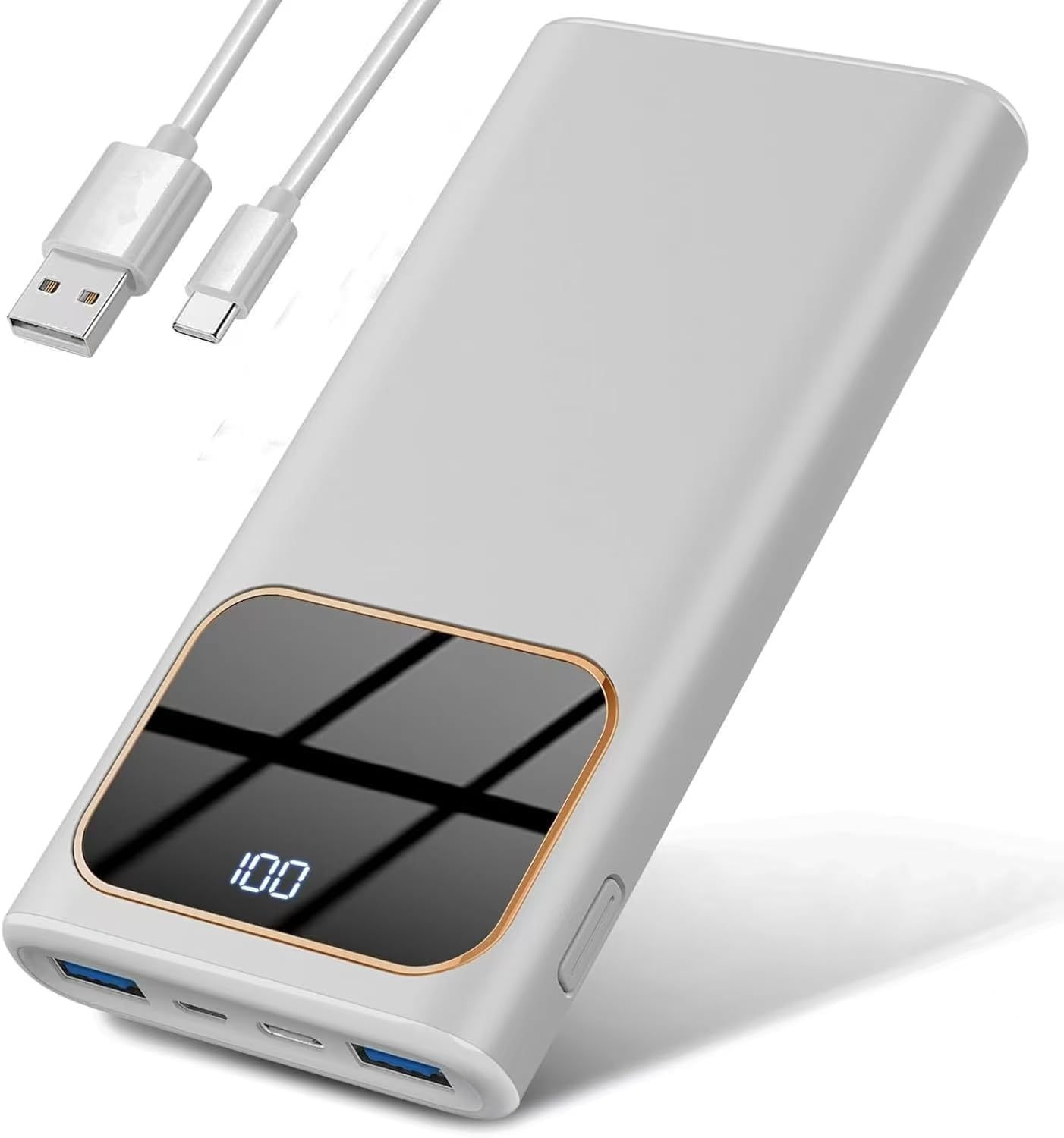 Power Bank, PowerBank 10000mAh PD 15W Ricarica Rapida con Ingresso e Uscita USB-C Batteria Esterna, Caricatore Portatile Display LED per iPhone 17/16/15/14/Pro/Pro Max