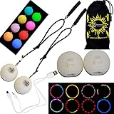 Großartige Qualität Multifunktions-LED Spinnen Poi Set + Reisetasche! Nachtleuchtender Poi Wiederaufladbar Mit Micro USB Ladekabel! Für Anfänger und Profi