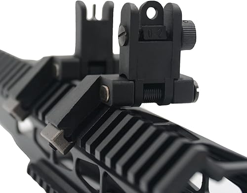 Ligero Flip Up 45 grados Offset mira Transición rápida delantera y trasera, negro