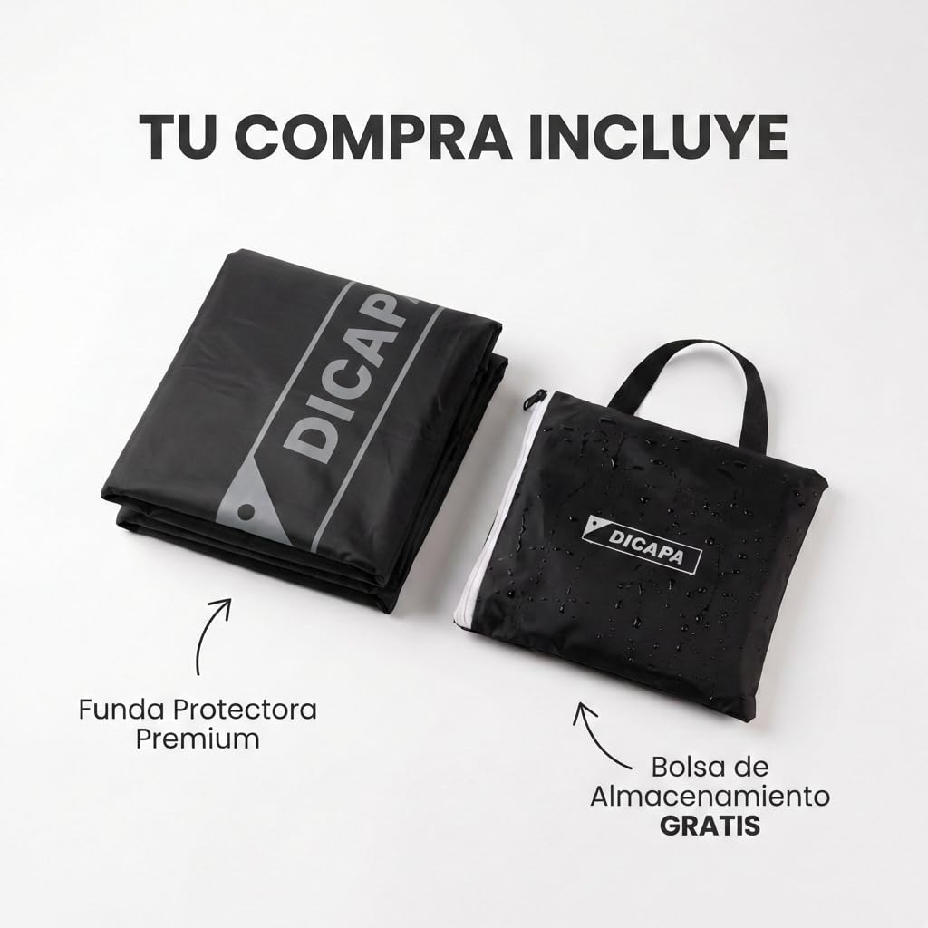 DICAPA Funda Mesa Ping Pong Exterior 165x70x165 cm Impermeable Resistente (Negro)
