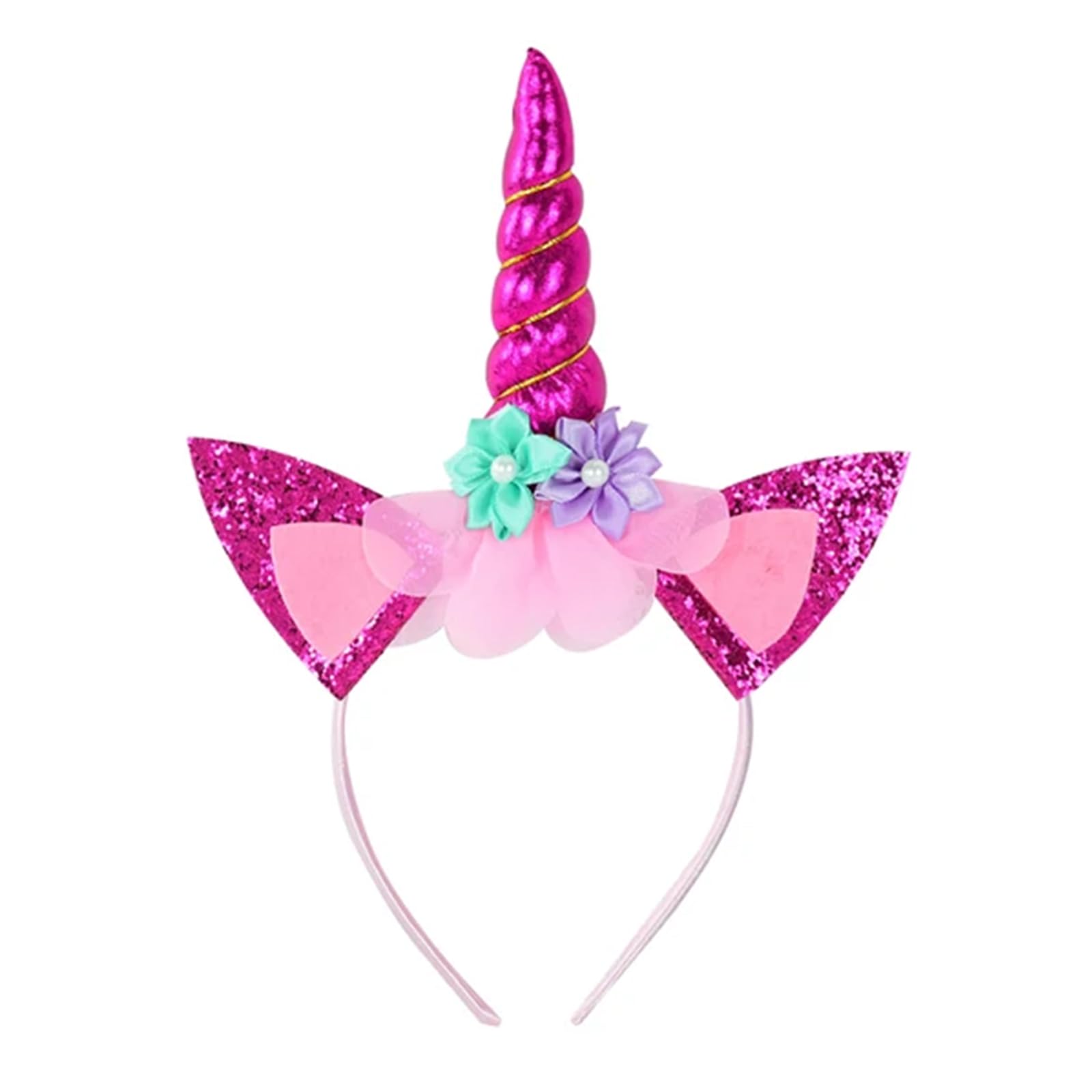 Roffiy Unicorn Horn Headband Glitter Cute Unicorn Hairband Birthday Party Halloween Cosplay Clothing Hair Decoration