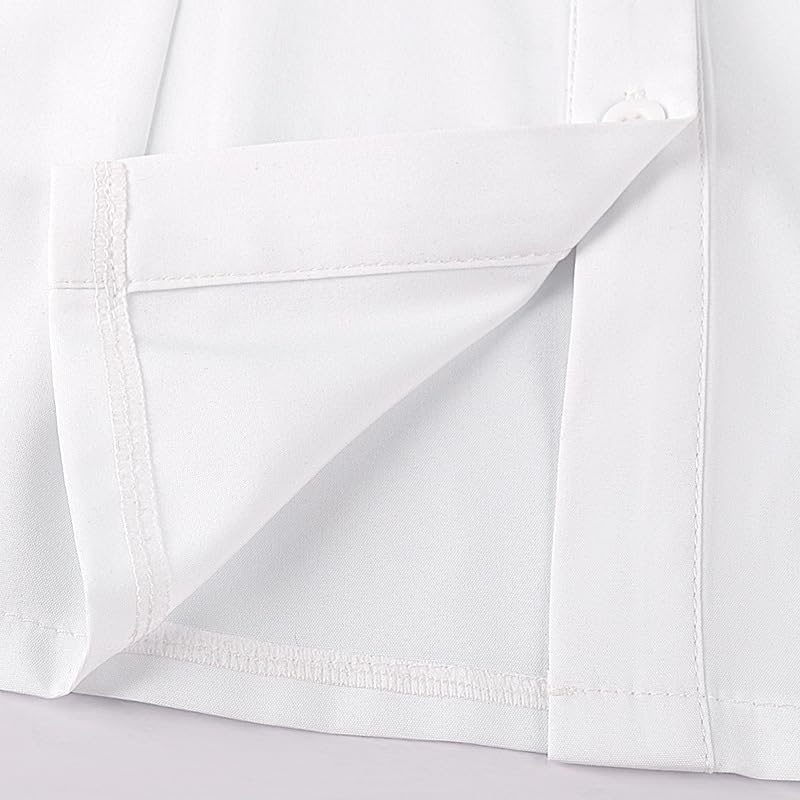 Camisas Mujer Manga Larga,Dames Vintage Victoriaanse Dubbele Ruches Shirt Blouse, Witte Opstaande Kraag Lange Mouwen Button-Down Tuniek Top Middeleeuwse Gotische Lolita Halloween Cosplay SH