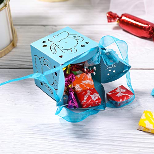 NUOBESTY Caixas de doces para embalagem, sacos de papel com fita, lembrancinhas de festa, para casam