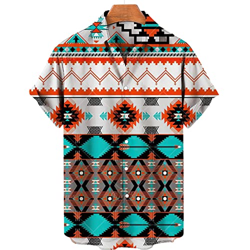 Chemise hawaïenne de plage haut de gamme : finitions rétro et style aztèque