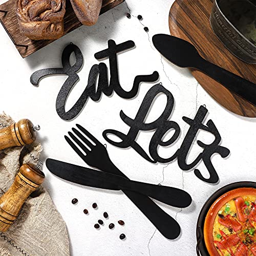 5-Pieces-Wooden-Lets-Eat-Sign-Fork-Spoon-and-Knife-Wood-Wall-Decor-Rustic-Wood-Kitchen-Hanging-Decoration-Cute-Eat-Decoration-for-Kitchen-Home-Dining-Room-Cafe-Restaurant-Black