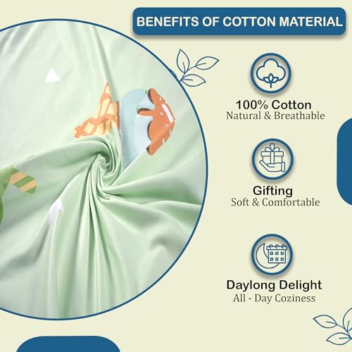 Image of Kuber Industries Cotton 144 TC Double Bedsheet With 2 Pillow Covers | Machine Washable Soft Bedsheet For Living Room, Home & Hotels | Kulfi Print - Green
