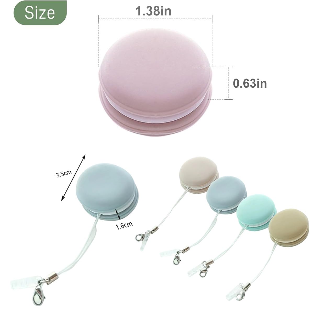 Nettoyeur D'Écran Macaron Pour Téléphone - Chiffon Silicone Réutilisable - Anti-Empreintes - Porte-clés Décoratif