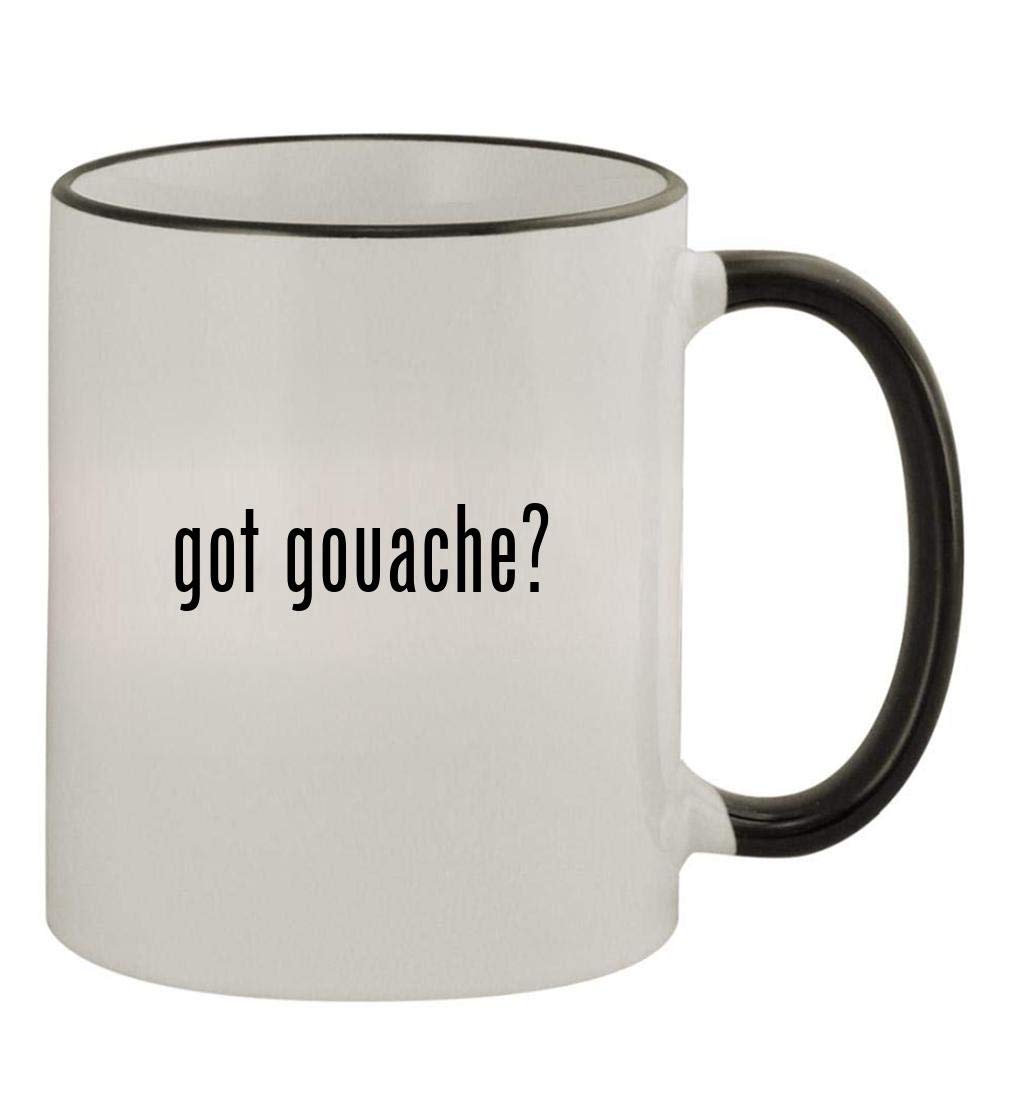 got gouache? - 11oz Colored Handle and Rim Coffee Mug, Black