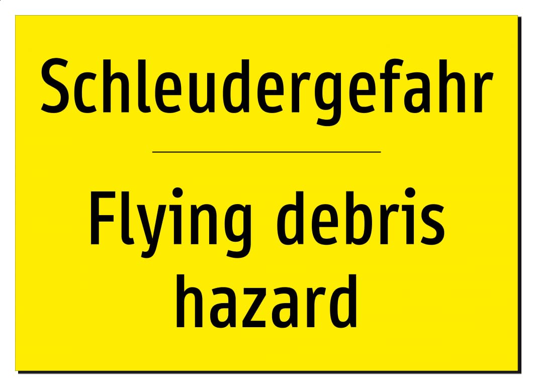 51823-DEEN-T-06 | Schleudergefahr Schild/Aufkleber | Deutsch Englisch