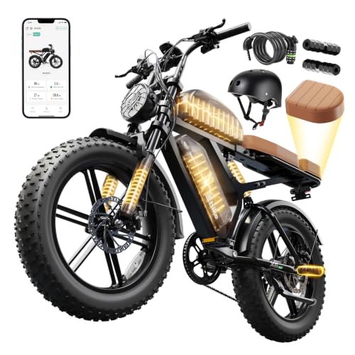 Image of SISIGAD Electric Bike for Adults, 1500W Peak Motor E Bike with 48V 15 /15 * 2Ah Battery, 60-100 Miles Range Electric Bicycle, 20 inch New All-Terrain Ebike with 7 Speeds, Full Suspension