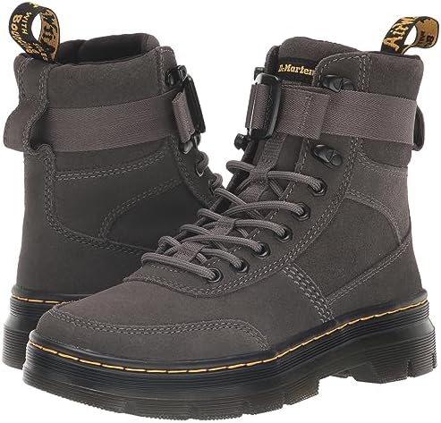 Dr. Martens Unisex Combs Tech Fashion Boot, Gunmetal E.H. Suede, 8 US Women | Image 6