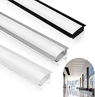 Kit 10m Perfil de Alumínio para Fita LED de Embutir | Acabamento Premium e Iluminação Difusa (Branco)