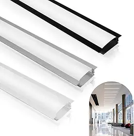 Kit 10m Perfil de Alumínio para Fita LED de Embutir | Acabamento Premium e Iluminação Difusa (Branco)