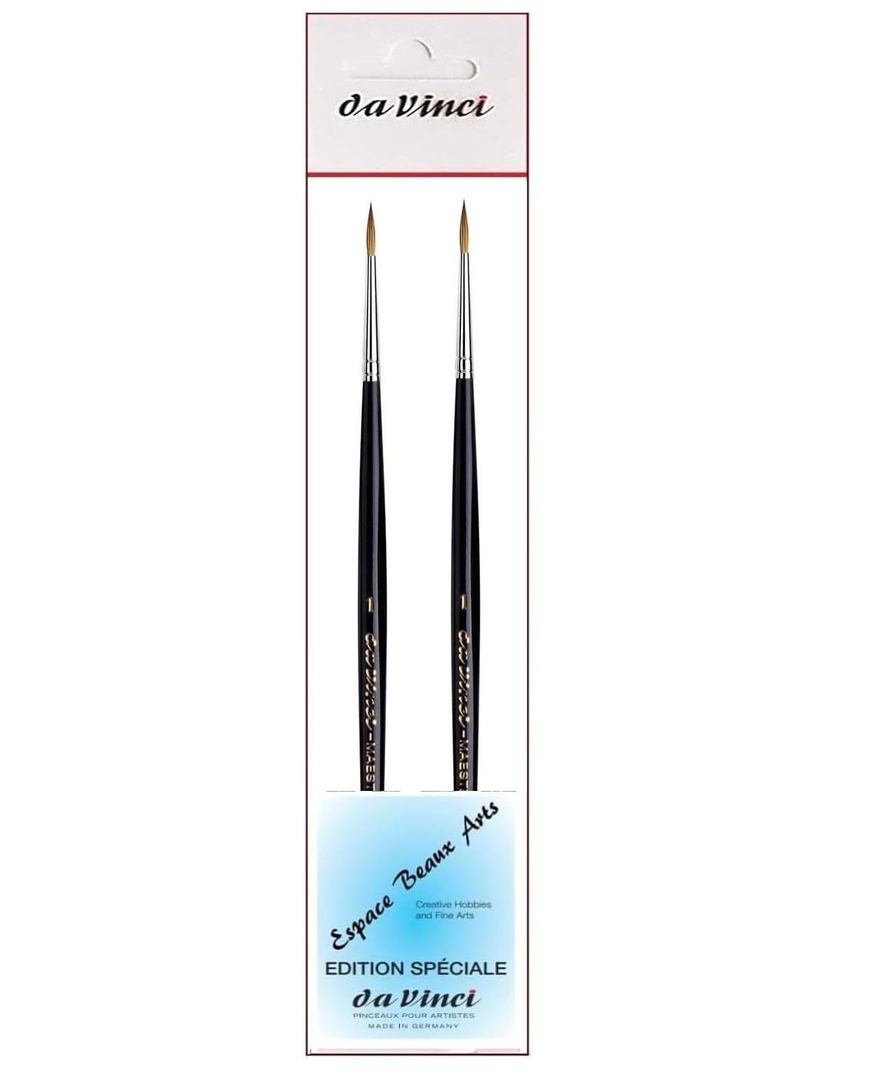 Maestro 35 Serie Tobolsky-Kolinsky - Pennello zibel, setole, 2 pezzi, misura n. 1, 1