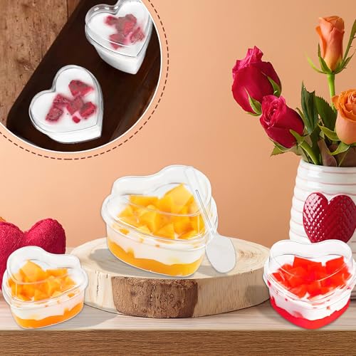 Save 23% on 50 Heart-Shaped Dessert Cups with Lids & Spoons - Image 5