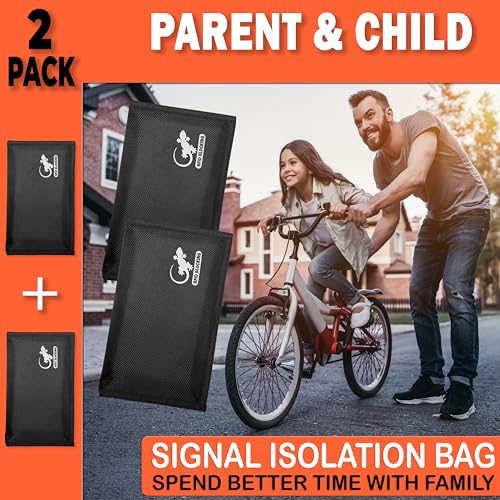 Image of Two Faraday Bags Anti-Tracking GPS RFID Signal Blocker Wallet Shielding Pouches (x2) Protective Cases for Cell Phone Car Key FOB, Data Privacy, Electronic Device Security (2 Pack - Pocket Black)
