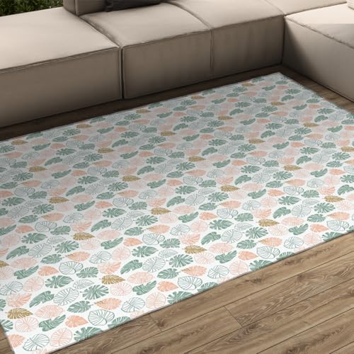 Boho Machine Washable 90x180cm �G���A���O ���r���O���[�� �����X�e�� ���V�̗t ����~�� �Q�� �Z�[�W�O���[�� ���� �_�C�j���O���[�� �J�[�y�b�g �s�[�`�s���N �V�~�ϐ� �I�t�B�X ���� ��p�C�� �X���[�}�b�g