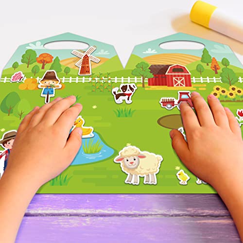 Tevxj WP0003 3D Farm Animals Puffy Sticker Play Set Kids 24 Christmas Toys Gifts Sticker Book Window Clings Decals For Toddlers Home Airplane Classroom Nursery Farm Party Supplies Decorations Removable 100 thumb #5