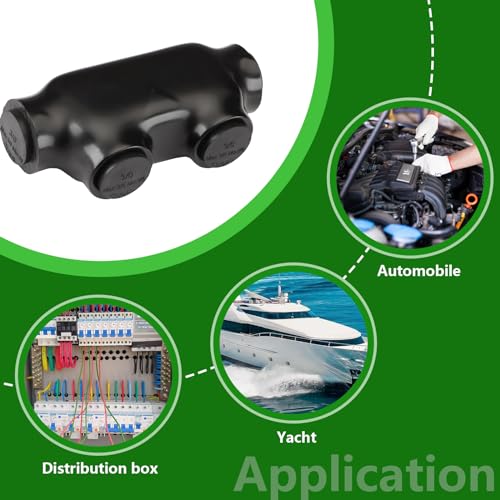 Wengart Black Insulated Connector,3/0-6 Gauge Wire Connectors Aluminum to Copper,7/32\" Hex Screw,6061-T6 Aluminum CU9AL,UL Listed - Thumbnail 7