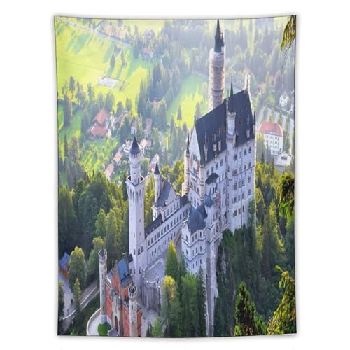 ノイシュヴァンシュタイン城 風景 (5) タペストリー ウォールアート 印刷 画像 ポスター 壁の絵 壁掛け 壁飾り ホーム装飾60"x80"