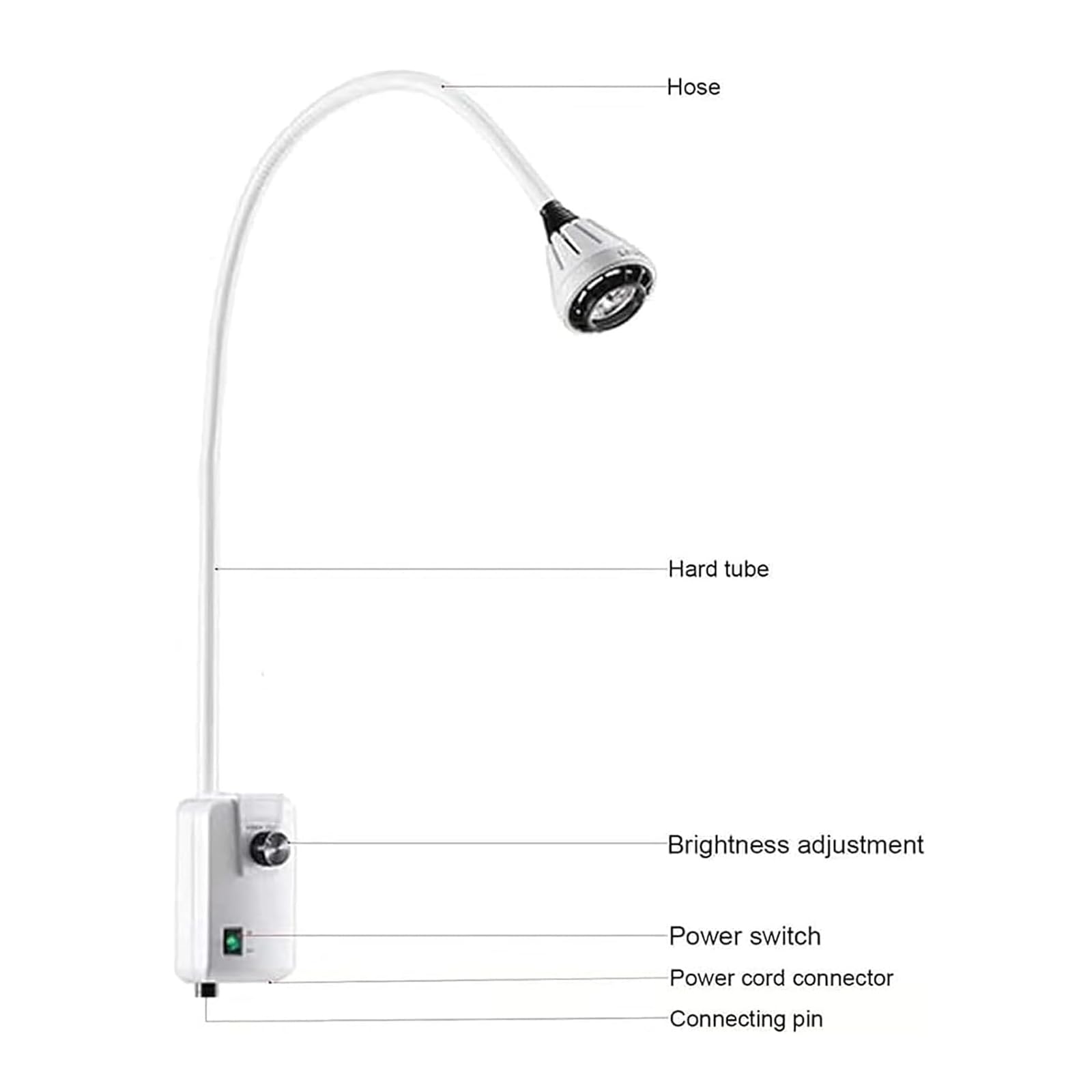 oiakus Wall Type LED Dental Examination Lamp, Gynaecology Exam Light, Examination Light with Wall Mounted Clamp for Gynaecology, Multi-Angle Lighting, Outpatient, Stomatology, ENT