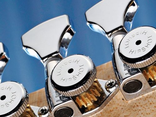 Hipshot Grip-Lock 6 inline 21mm Locking Tuners Universal Mounting Plate UMP included - Chrome - Thumbnail 2