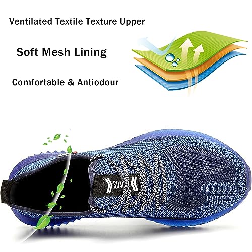 Image of Drecage Steel Toe Safety Shoes for Women Men Work Shoes Industrial & Construction Sneakers Puncture Proof Lightweight Working Shoes