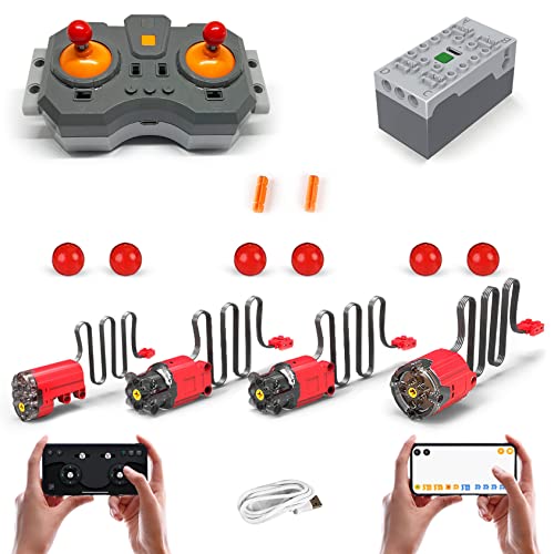 Technik Power Motoren Set, 4 Motoren, Wiederaufladbarer Rocker Fernbedienung und Batteriebox, APP-Steuerung…