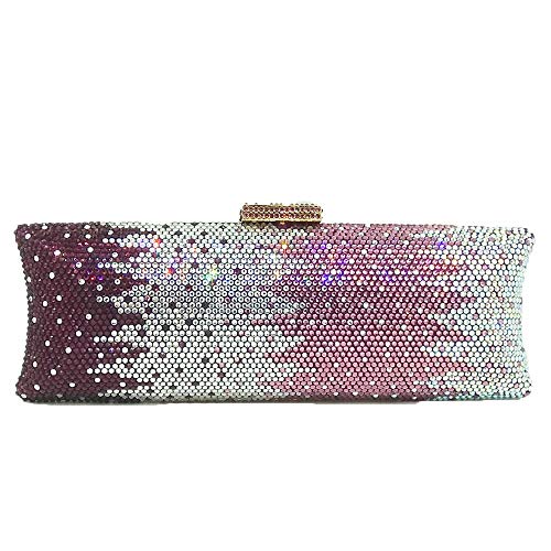 Blutique De FGG Long Evening Clutch Purses for Women Rhinestone Crystal Clutch Bag (Multi 2)