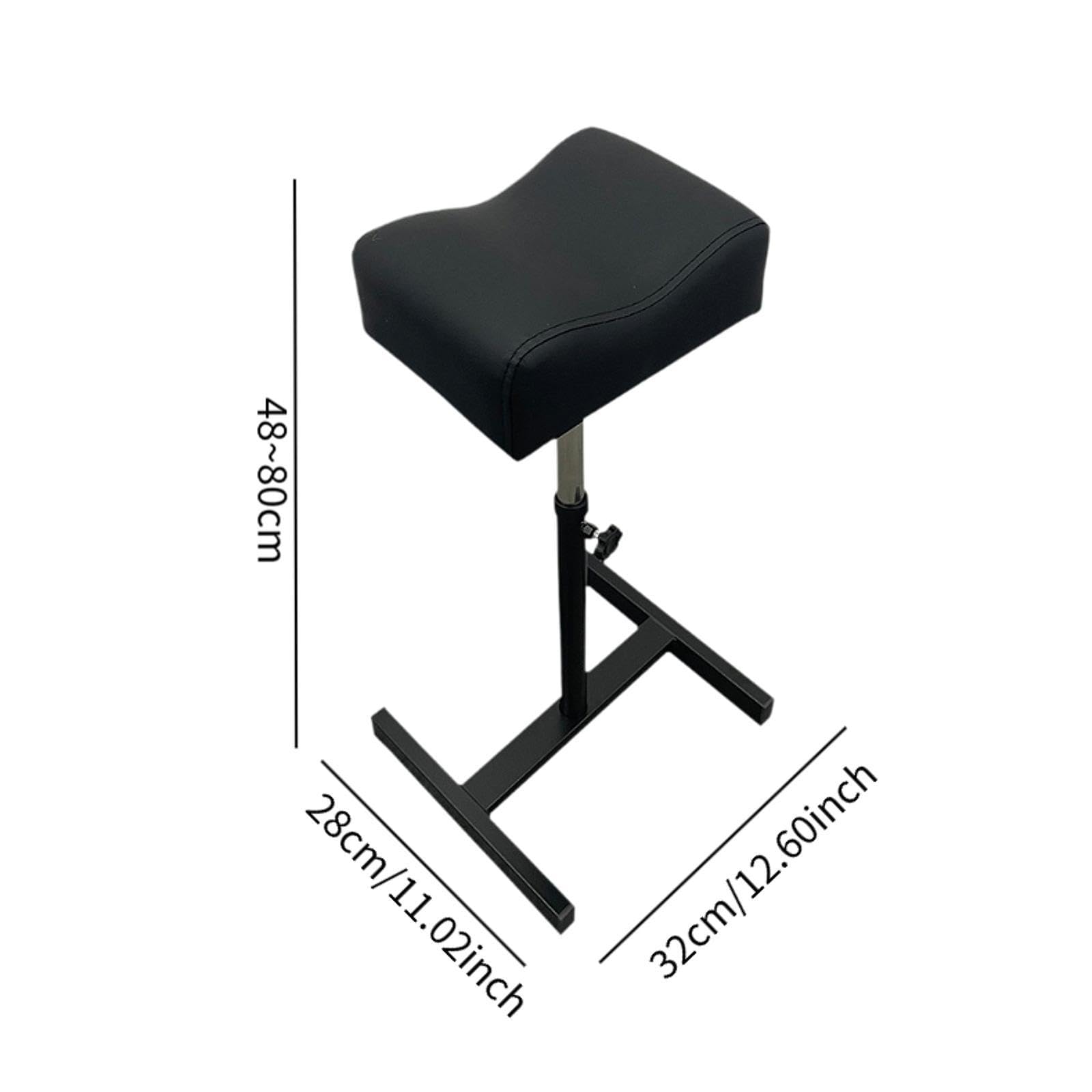 Foot Rest Stand Support Pieds Pédicure Manicure Tabouret Massage Métal Structure Solide Coussin Confortable Réglable Adapté Professionnels Salon Domic, Noir