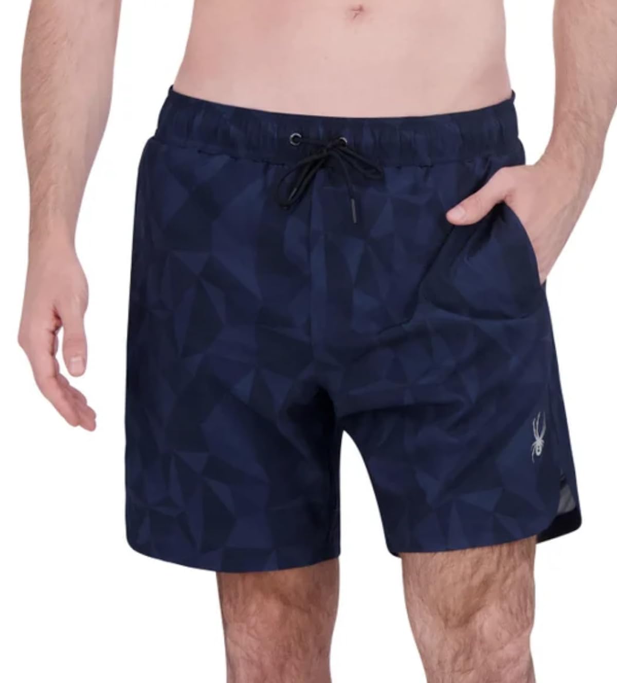 Spyder Men's Dark Blue Upf 30+ Breathable Comfort Stretch Swim Short, Xxl